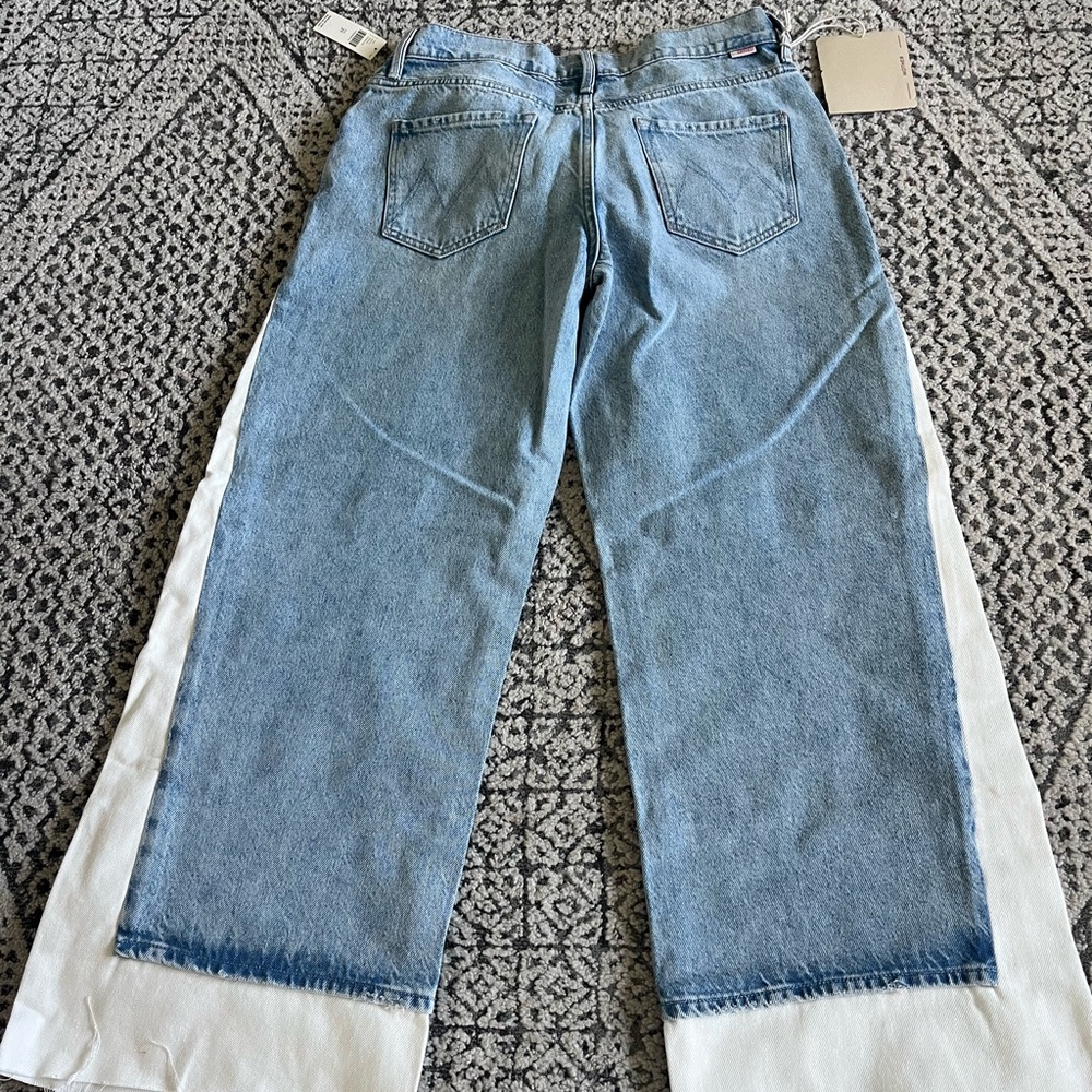MOTHER Nacho Double Dip High Rise Wide Leg Jeans Deep Fried Color - Picture 8 of 13